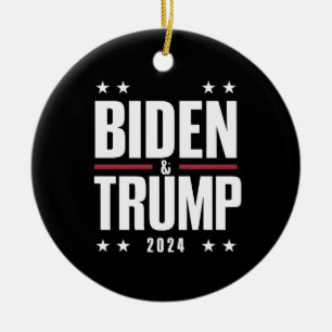 Biden Trump 2024 Funny Election Presidential VP Ceramic Tree Decoration