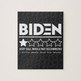 Biden Very Bad Would Not Recommend T-Shirt Jigsaw Puzzle