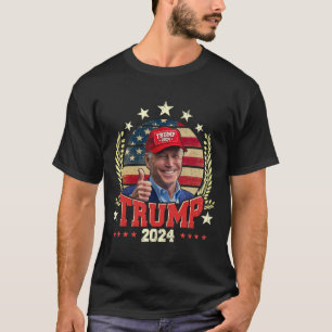 Biden Wearing Trump Red Hat Shirt Funny Trump 2024