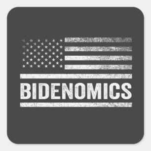 Bidenomics American Election Flag Democrat Harris Square Sticker