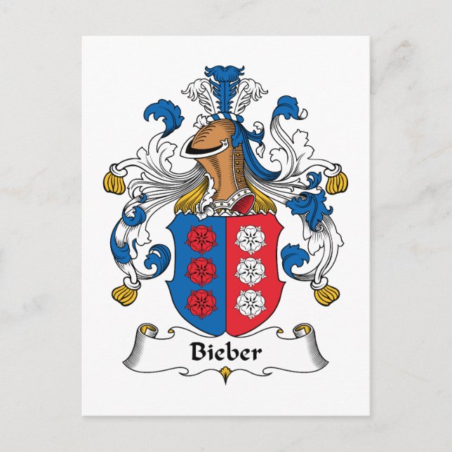Bieber Family Crest Postcard (Front)