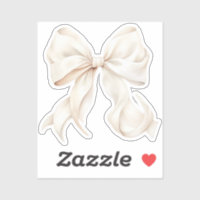 Biege Bow Coquette Ribbon Vinyl Sticker