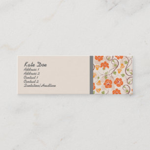 Biege Floral Mini Business Card