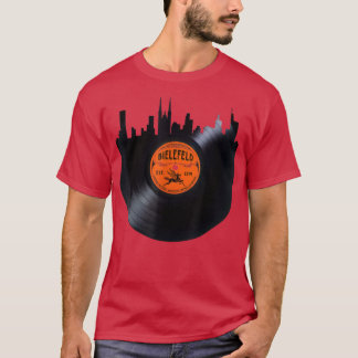 Bielefeld Germany City Skyline Record Vintage LP L T-Shirt