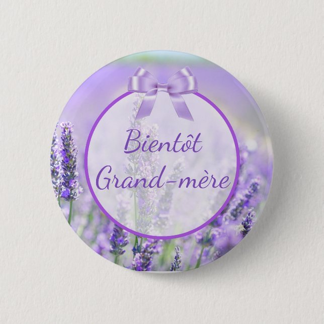 Bientôt Grand-mère Baby Shower Button (Front)