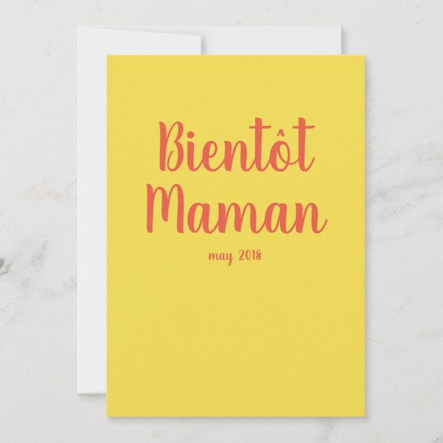 Bientot maman | French Baby Shower Invitation (Front)