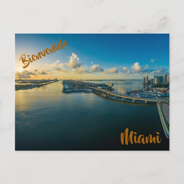 Bienvenido a la postal de Miami Postcard (Front)