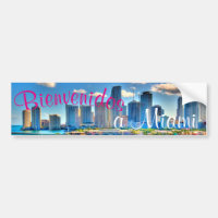 Bienvenidos a Miami Postcard Bumper Stick