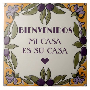 Bienvenidos Mi Casa Es Su Casa Black Olive Welcome Tile