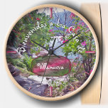 Bienvenidos & Welcome Yelapa Trail 821<br><div class="desc">Bienvenidos and welcome! Customise your wall clock to create a functional wall décor statement piece to your home décor or give it as a personalised gift. This unique, high-quality wall clock is vibrantly printed, protected by a high-impact plexiglass crystal face and features a pre-installed backside hanging slot for easy hanging...</div>