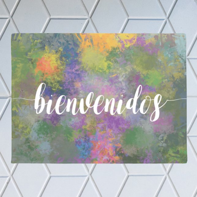 Bienvenidos with painted background doormat (Creator Uploaded)