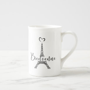 "Bienvenue" (Welcome in French) Bone China Mug
