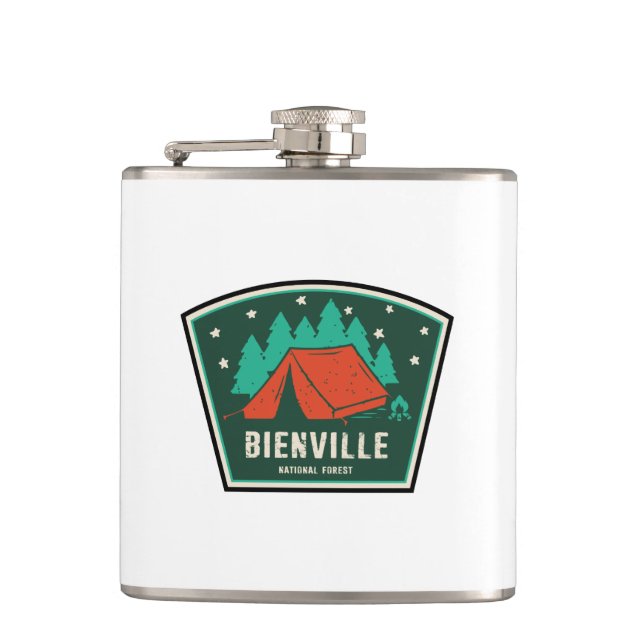 Bienville National Forest Camping Hip Flask (Front)