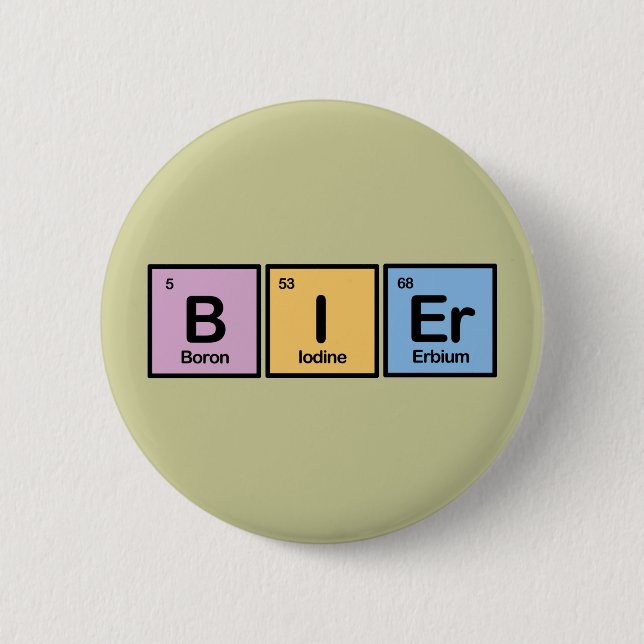 Bier made of Elements 6 Cm Round Badge (Front)