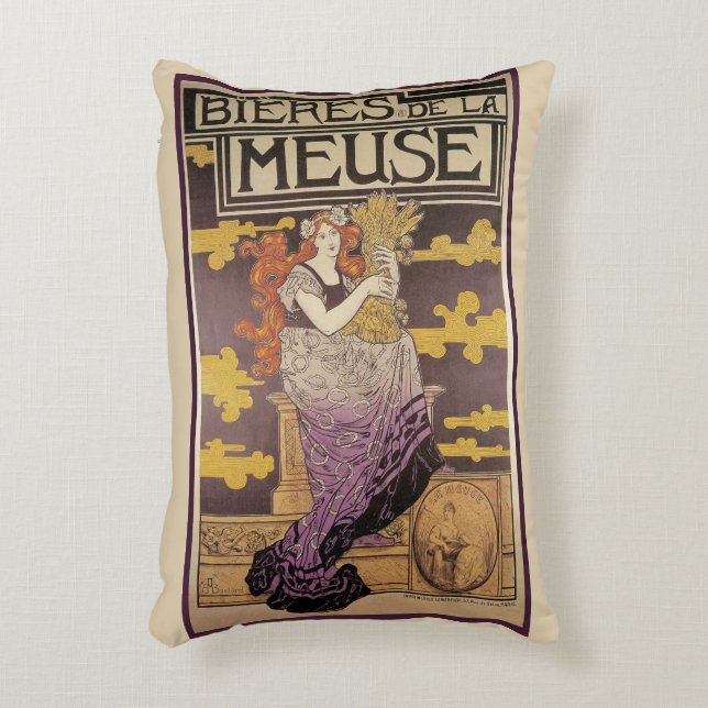 Biere de la Meuse by Marc Auguste Bastard Decorative Cushion (Front(Vertical))