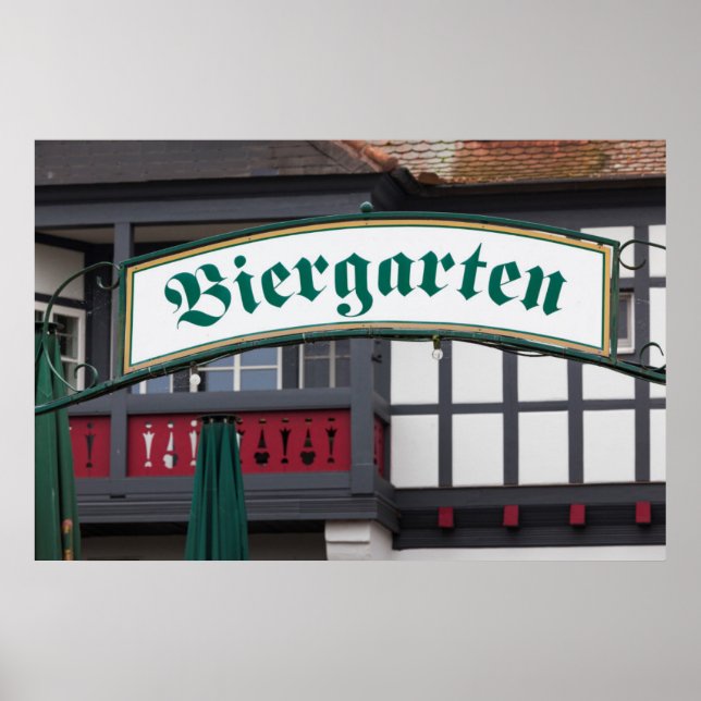 Biergarten sign, Germany Poster (Front)