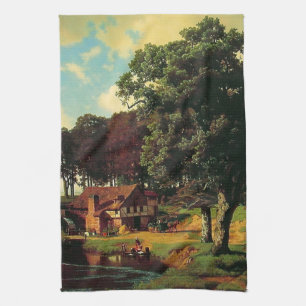 Bierstadt Albert, A Rustic Mill Tea Towel