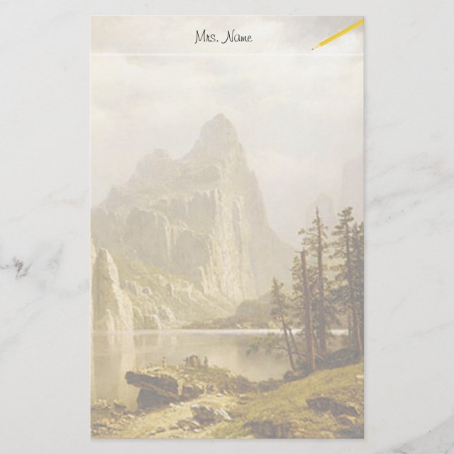 Bierstadt Albert Merced River Yosemite Valley Stationery (Front)