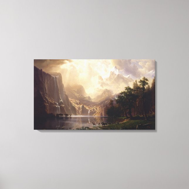 Bierstadt Among the Sierra Nevada Mountains Canvas Print (Front)