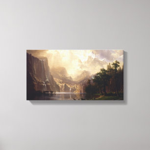 Bierstadt among the sierra Nevada mountains Canvas Print