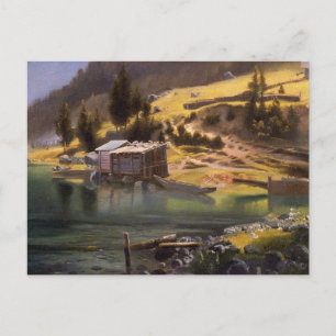 Bierstadt - Fishing and Hunting Camp, Postcard