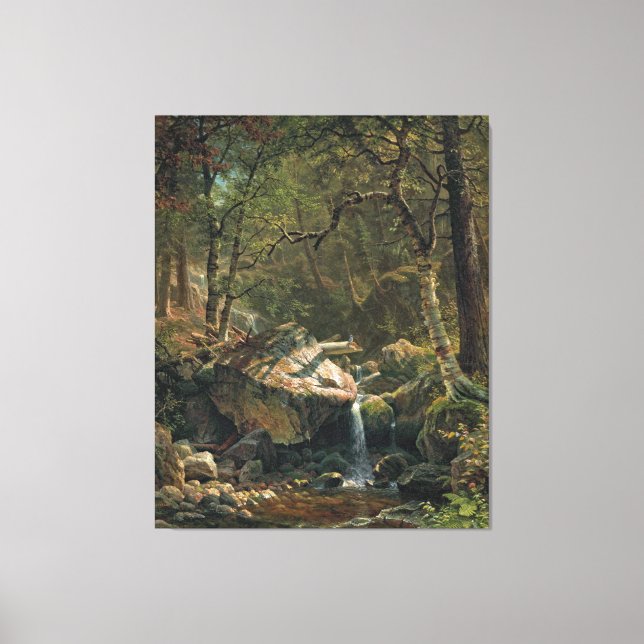 Bierstadt Mountain Brook Landscape Painting Canvas Print (Front)