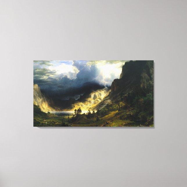Bierstadt Storm in the Rocky Mountains Canvas Print (Front)