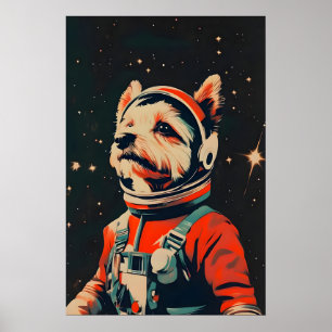 Biewer Terrier Astronaut Poster, Biewer Terrier Poster