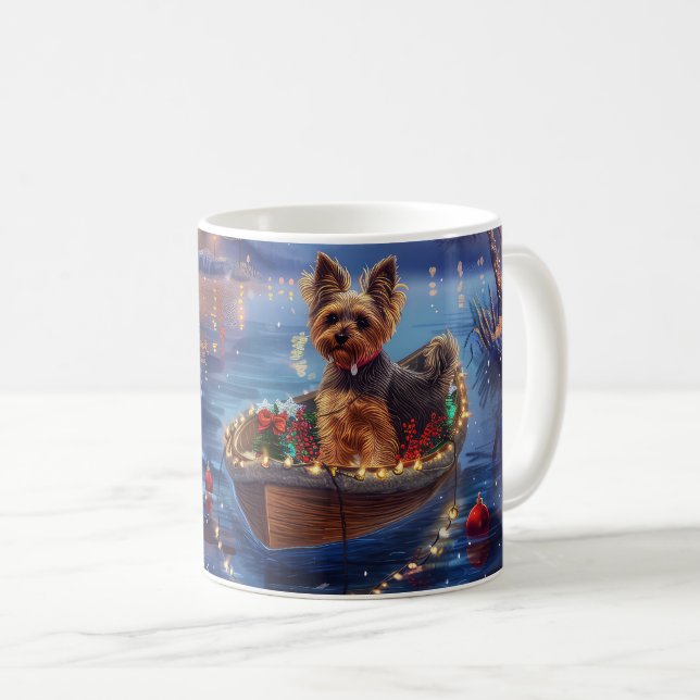 Biewer Terrier Christmas Festive Voyage Coffee Mug (Front Right)