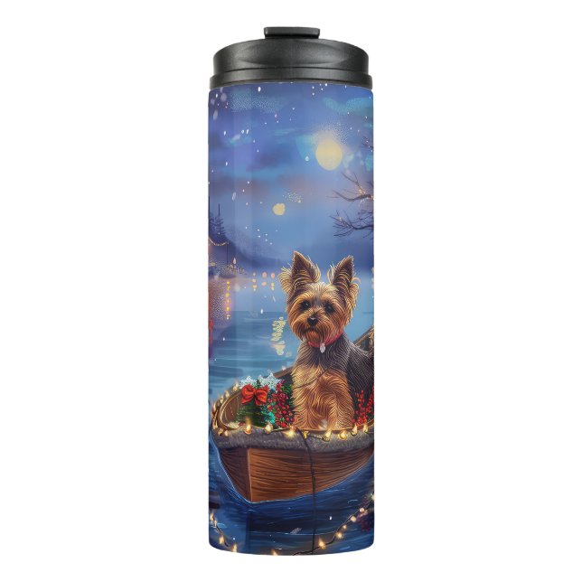 Biewer Terrier Christmas Festive Voyage Thermal Tumbler (Front)