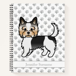 Biewer Terrier Cute Cartoon Dog & Custom Name Notebook