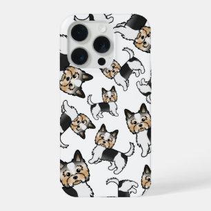 Biewer Terrier Cute Cartoon Dog Pattern iPhone 15 Pro Case