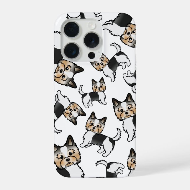Biewer Terrier Cute Cartoon Dog Pattern iPhone Case (Back)