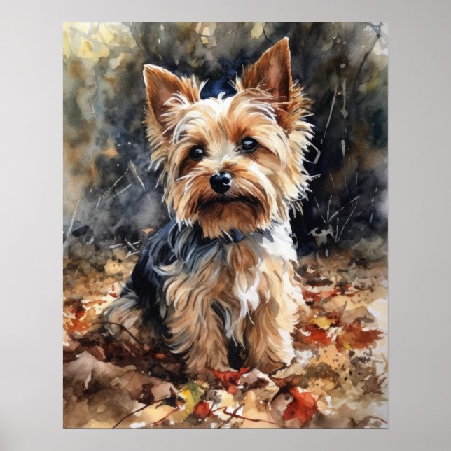 Biewer Terrier Dog Art Print Poster (Front)