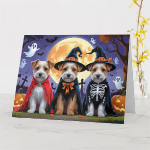 Biewer Terrier Dogs Pumpkin Halloween Funny Card