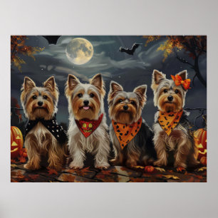 Biewer Terrier Halloween Spooky Poster