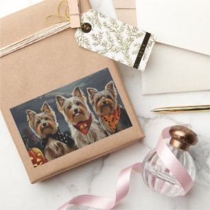 Biewer Terrier Halloween Spooky  Rectangular Sticker