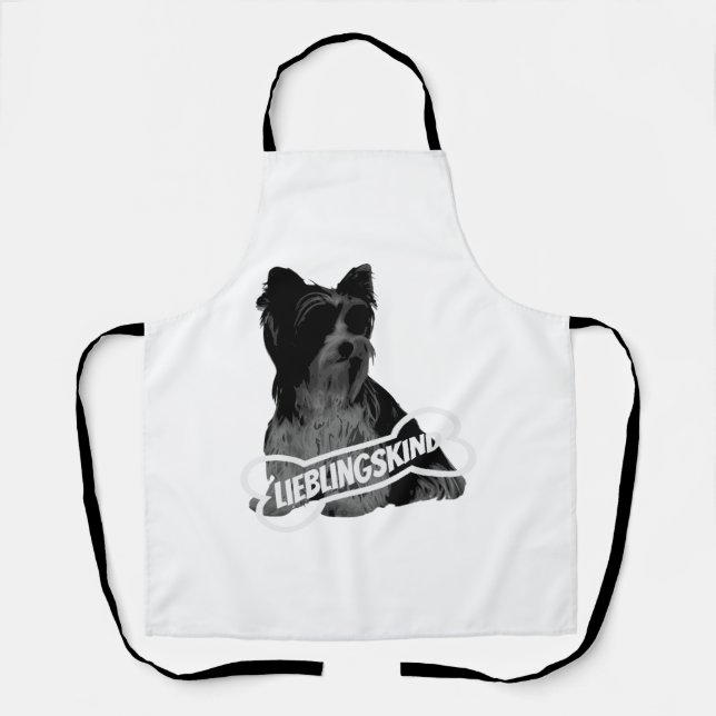 Biewer Terrier portrait, funny saying Classic T-Sh Apron (Front)