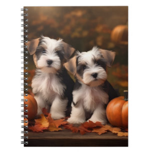Biewer Terrier Puppy Autumn Delight Pumpkin  Notebook