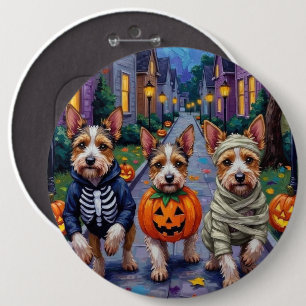 Biewer Terrier Trick-or-Treating Halloween Costume 6 Cm Round Badge