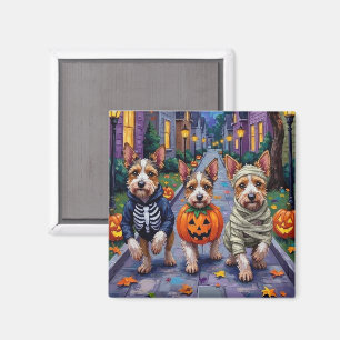 Biewer Terrier Trick-or-Treating Halloween Costume Magnet