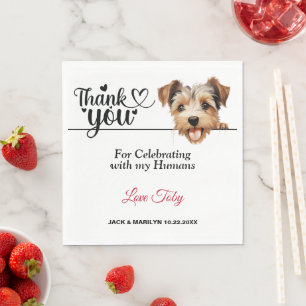 Biewer Terrier Wedding Reception Napkin