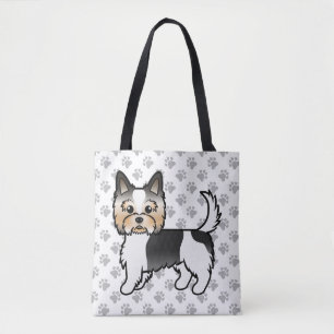 Biewer Terrier Yorkshire Terrier Dog & Paws Tote Bag