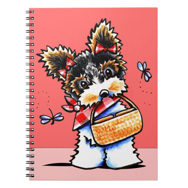 Biewer Yorkie Picnic Time Spiral Notebook (Front)