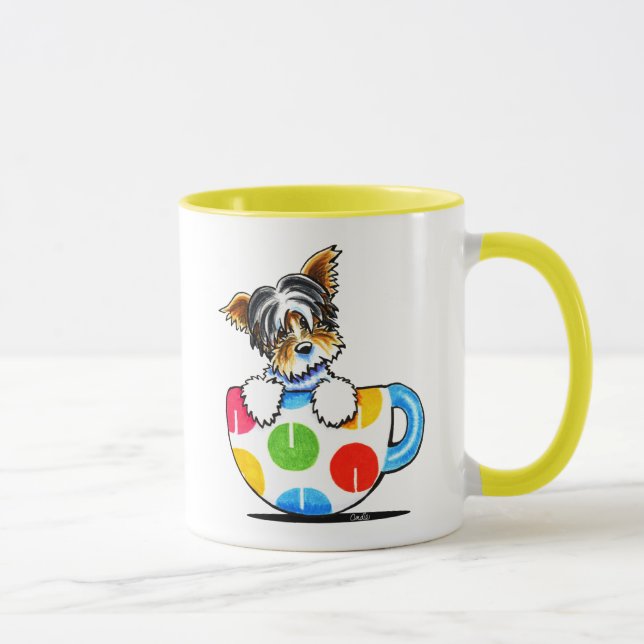 Biewer Yorkie Polka Dot Cup (Right)