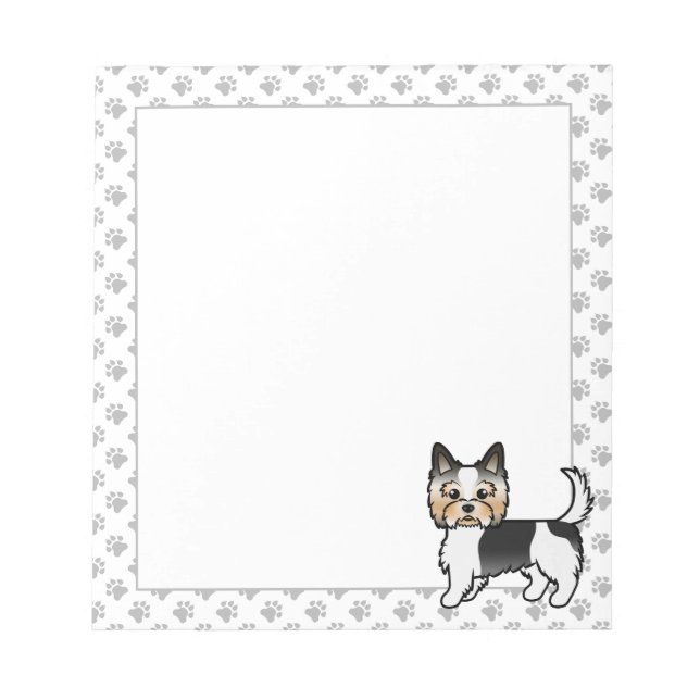 Biewer Yorkshire Terrier Yorkie Cartoon Dog Notepad (Front)