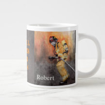 Big 20 oz Coffee Cup Custom Firefighter Mug Cup