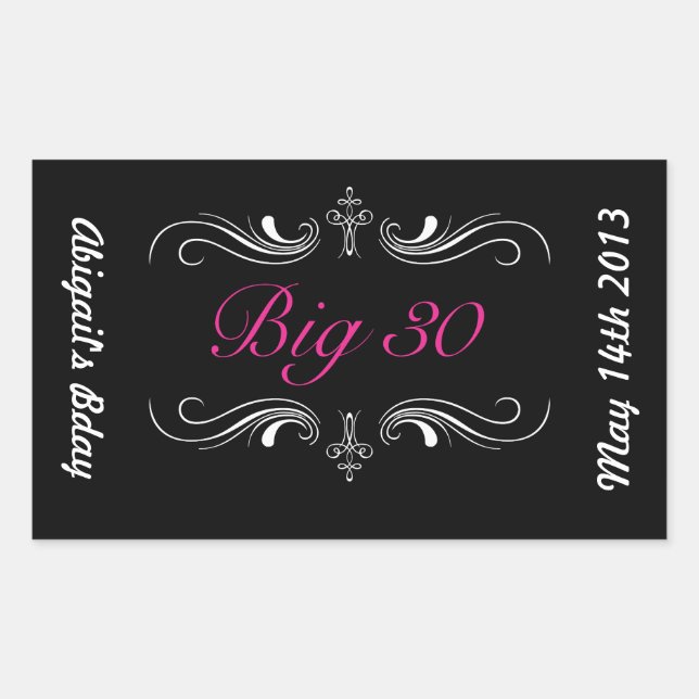 Big 30 rectangular sticker (Front)