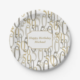 Big 50 Personalised Birthday Party Paper Plate