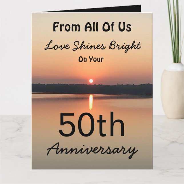 BIG 50th Anniversary From All Love Shines Bright Card (Front)